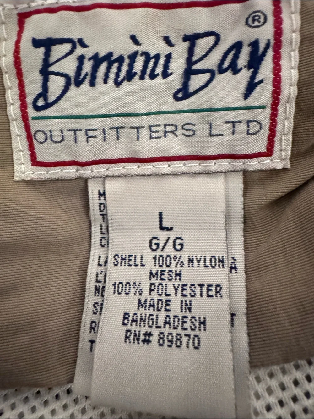 Bimini Bay Outfitters Men's Beige Gray Swim Trunks - Size Large b73
